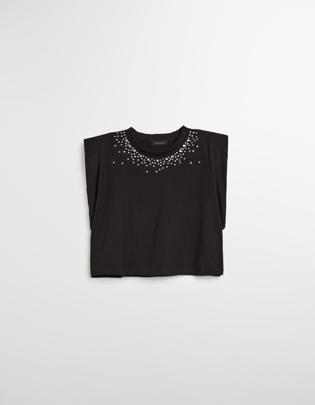 T-shirt sem Mangas, Mulher, Preto