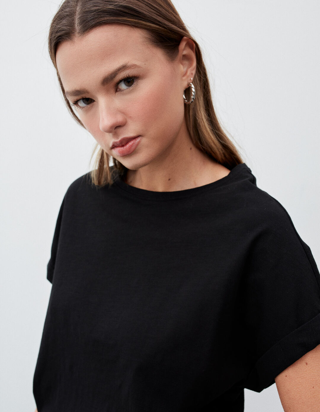 Slub T-shirt, Woman, Black