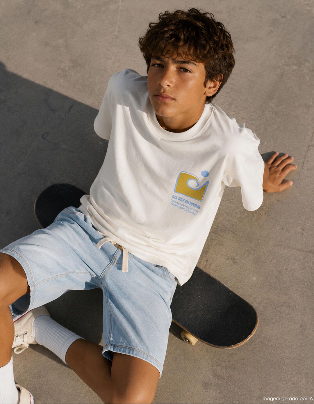 T-shirt Estampada, Menino, Branco