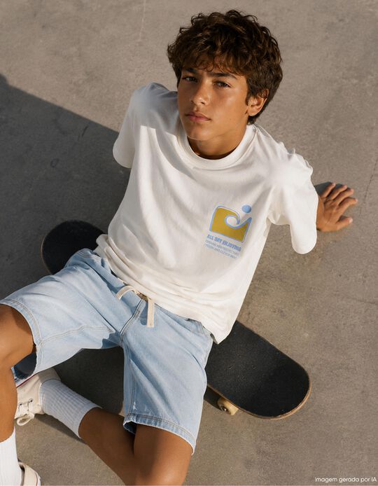Comprar Online T-shirt Estampada, Menino, Branco