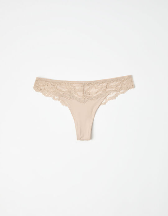 Comprar Online Cuecas Brasileiras com Renda, Mulher, Bege