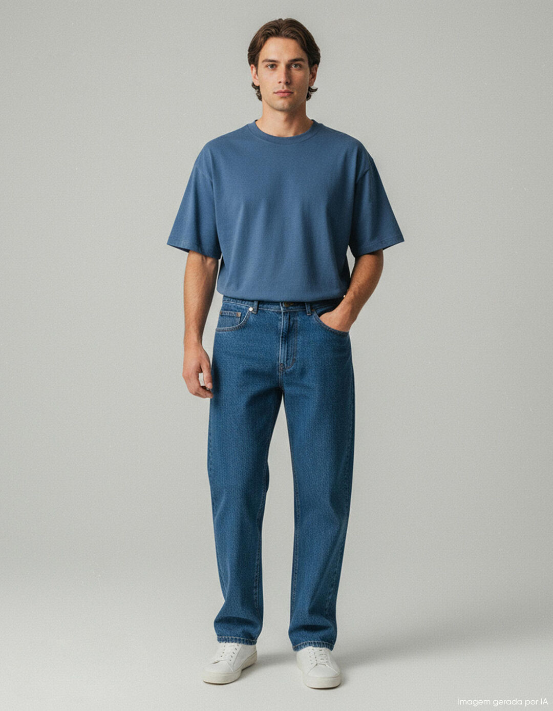 Cal&ccedil;as Ganga Algod&atilde;o, Homem, Azul