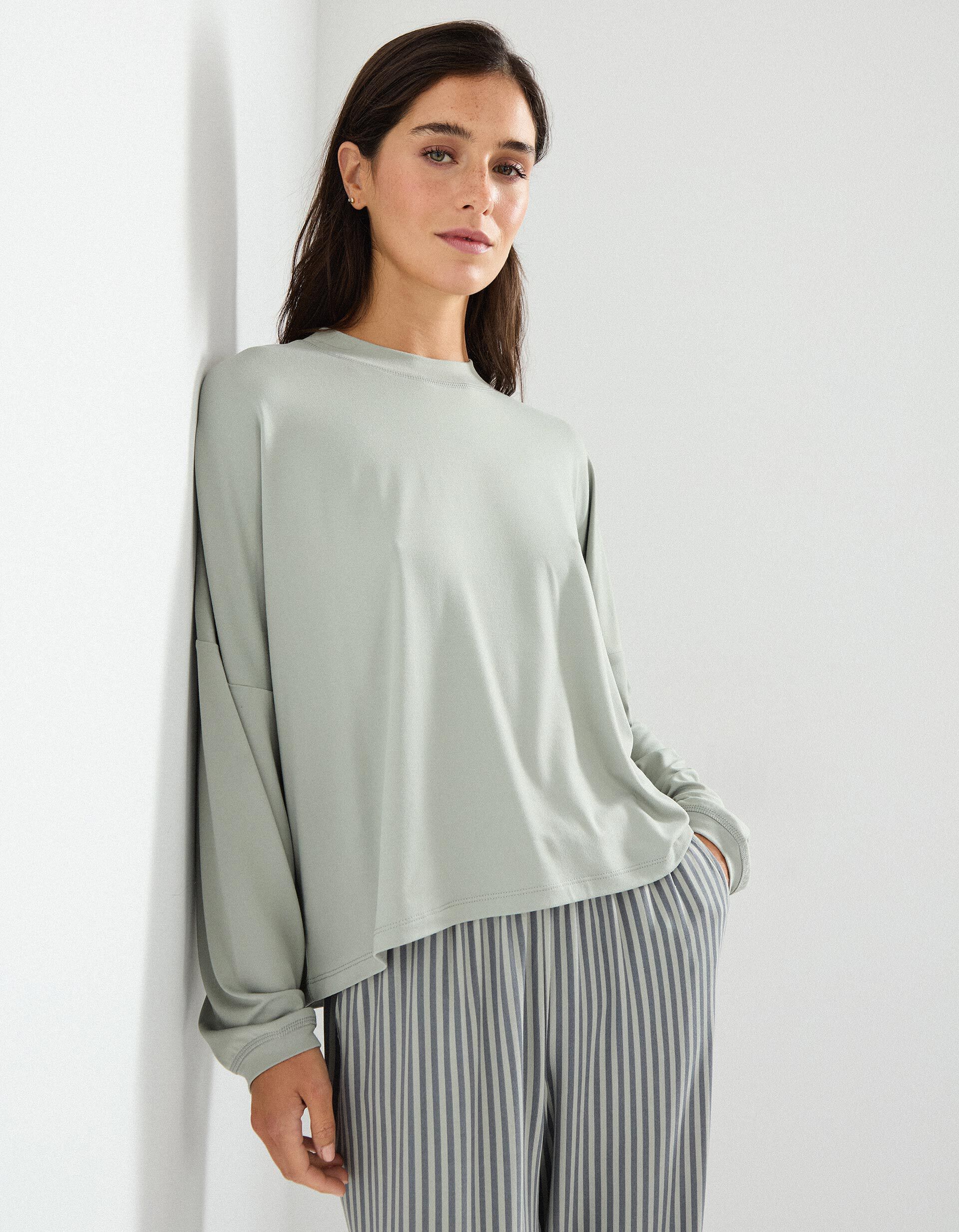 Comprar Online Pijama Riscas, Mulher, Cinzento Claro 