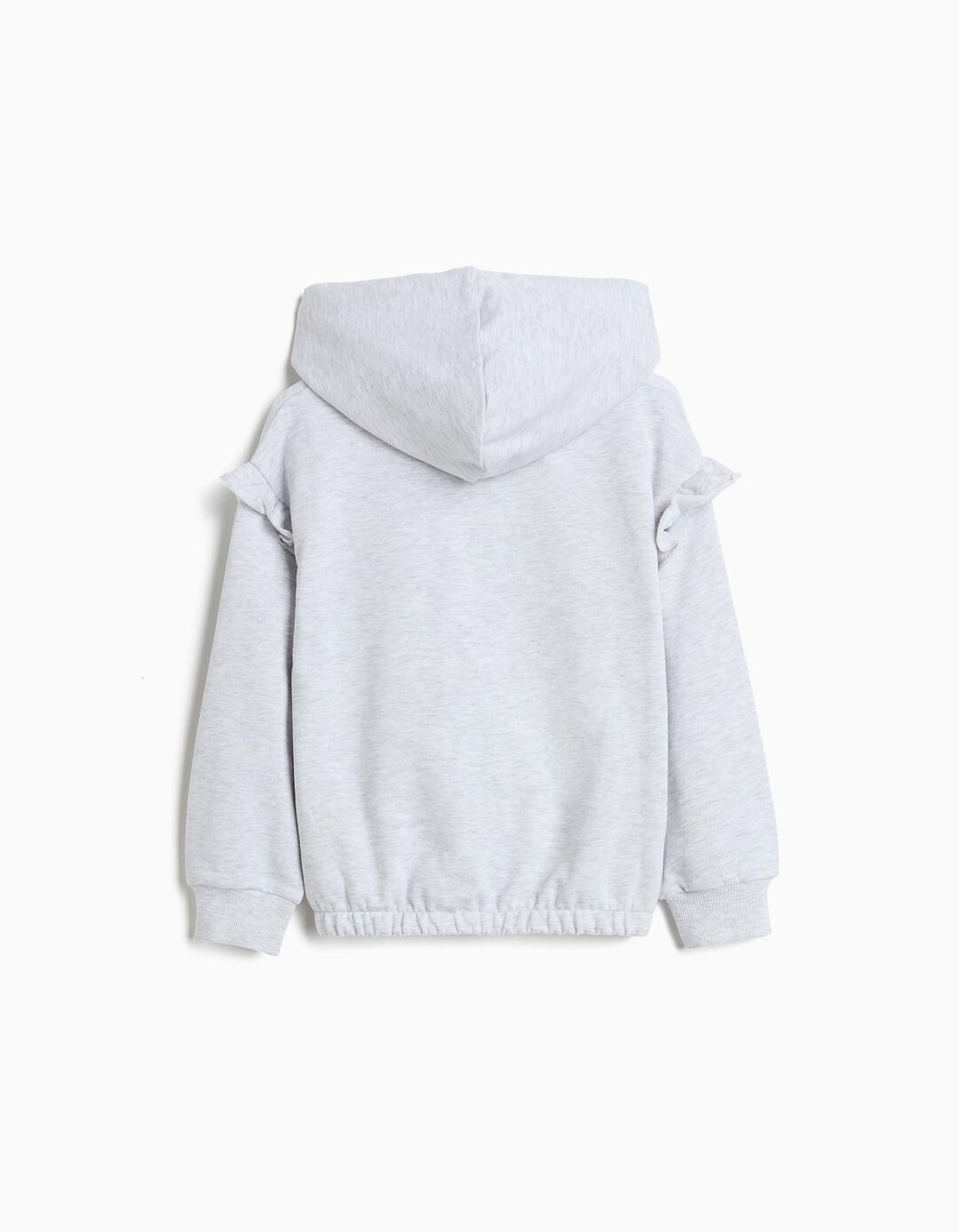 Casaco de Felpa com Capuz, Menina, Cinzento Claro