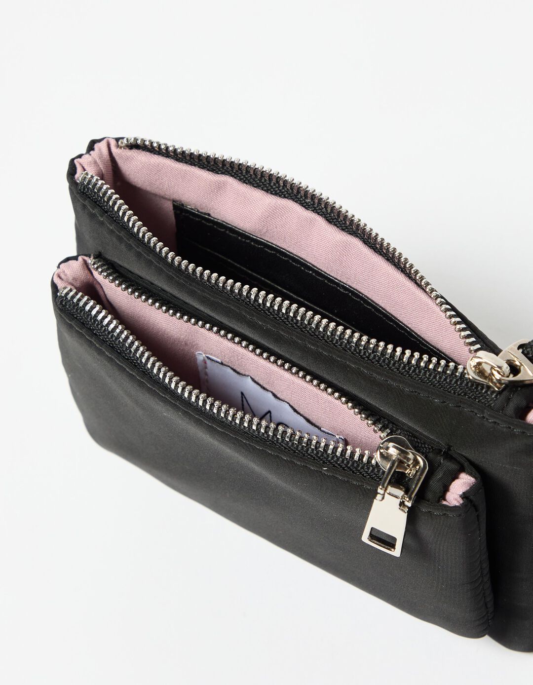 Carteira com Dois Bolsos, Mulher, Preto 