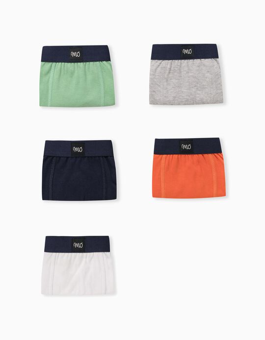5 Colourful Boxer Shorts, for Boys