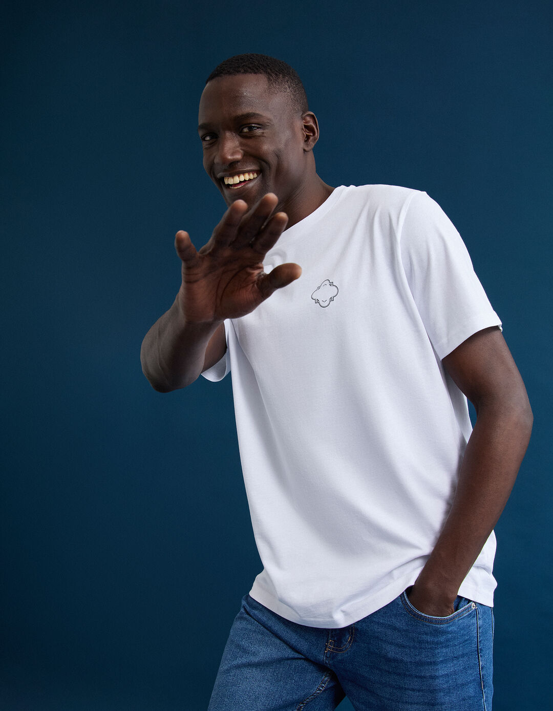 T-shirt Jersey Estampada, Homem, Branco