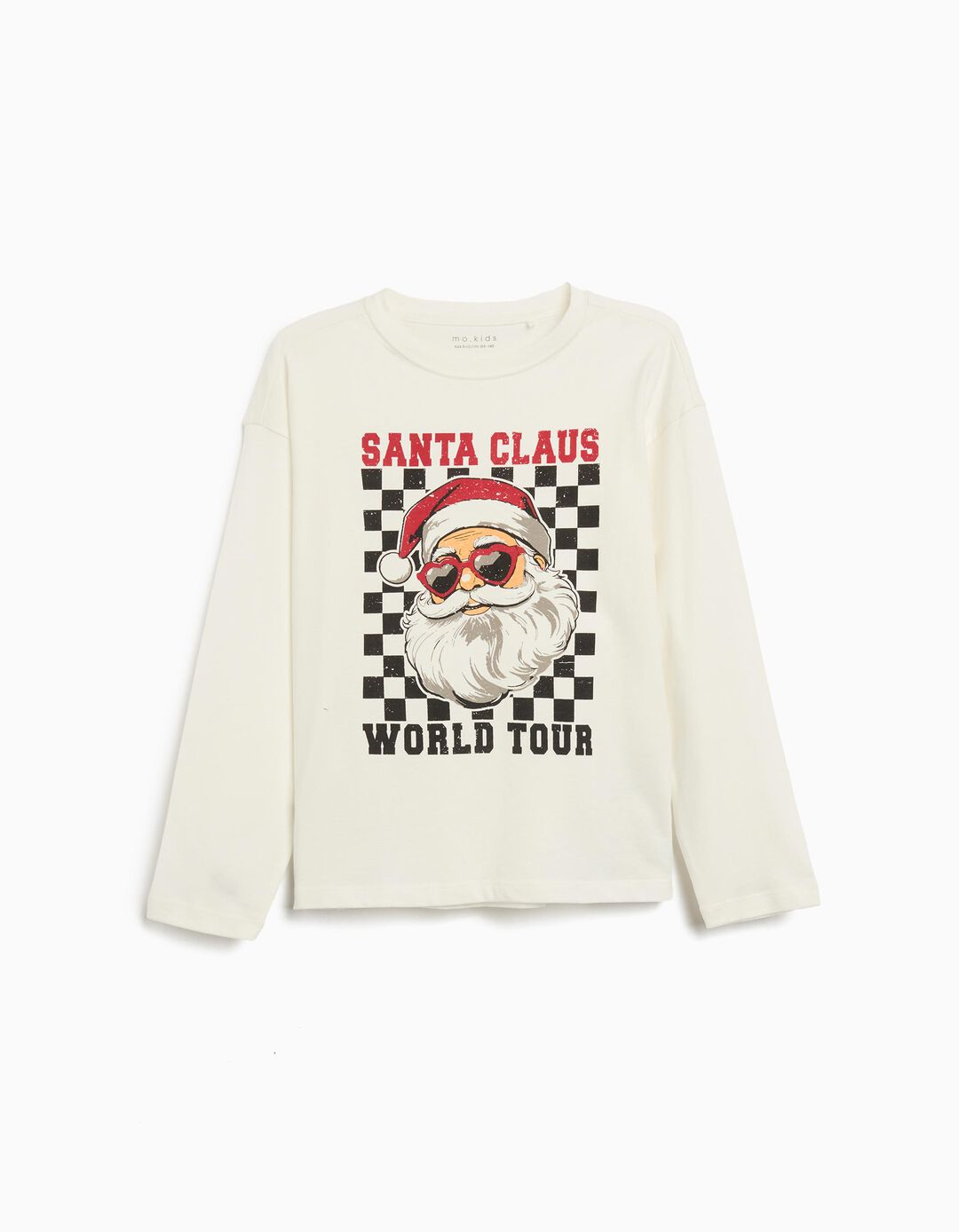 T-shirt de Manga Comprida de Natal, Menino, Bege 