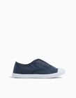 Lace-up Canvas Sneakers, Boy, Dark Blue