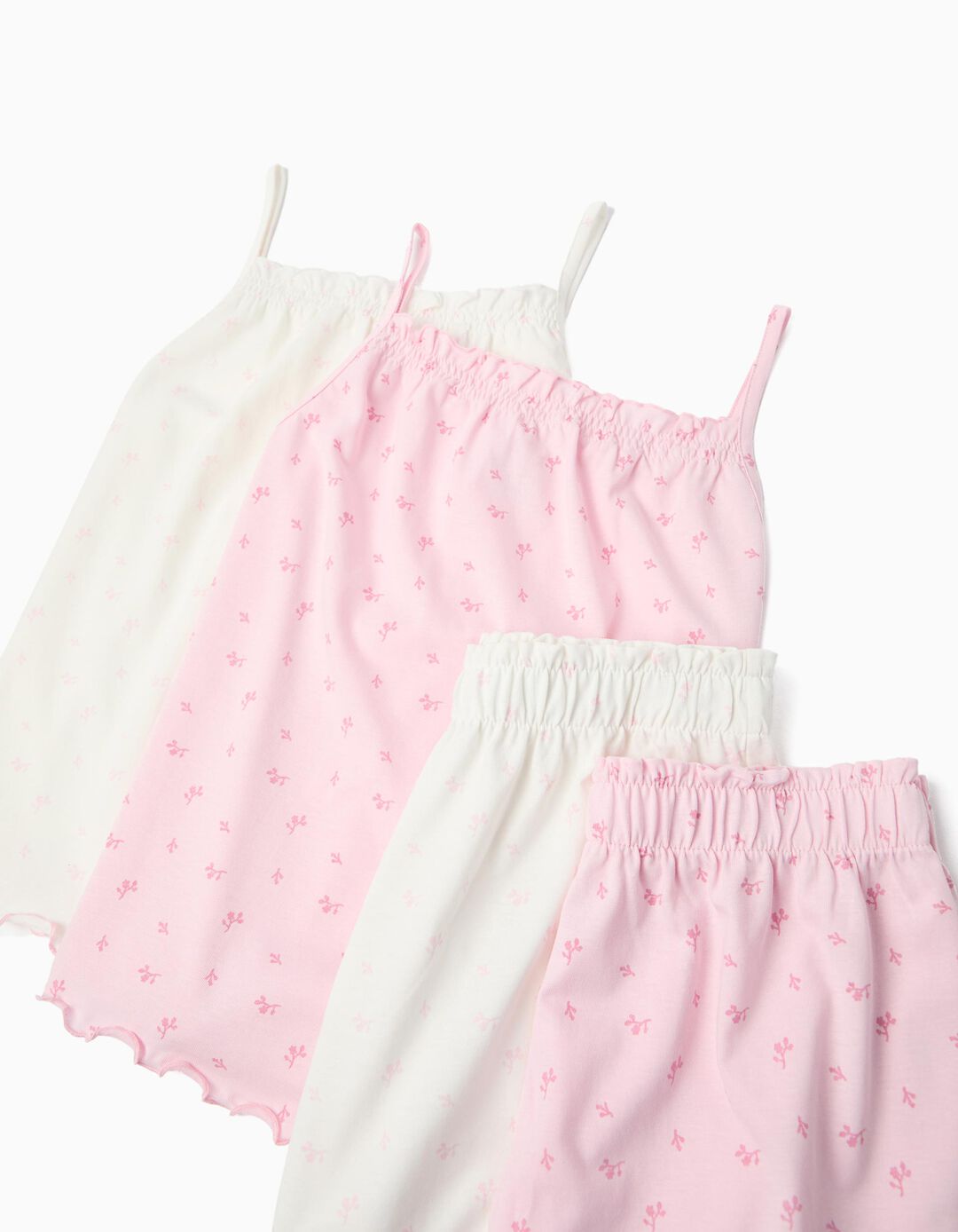 Pack 2 Pijamas Jersey, Menina, Branco