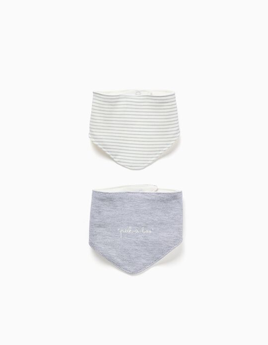 Comprar Online Pack De 2 Bandanas Para Rec&eacute;m-Nascido e Beb&eacute; ZY Baby, Branco/Cinza