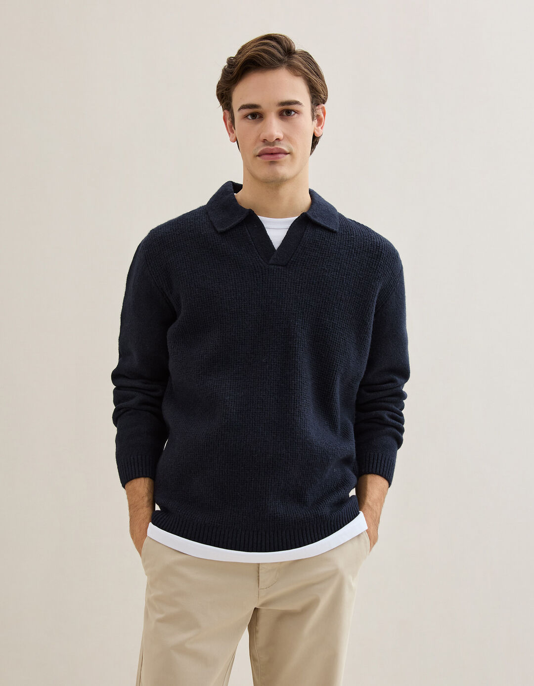 Polo de Malha, Homem, Azul Escuro