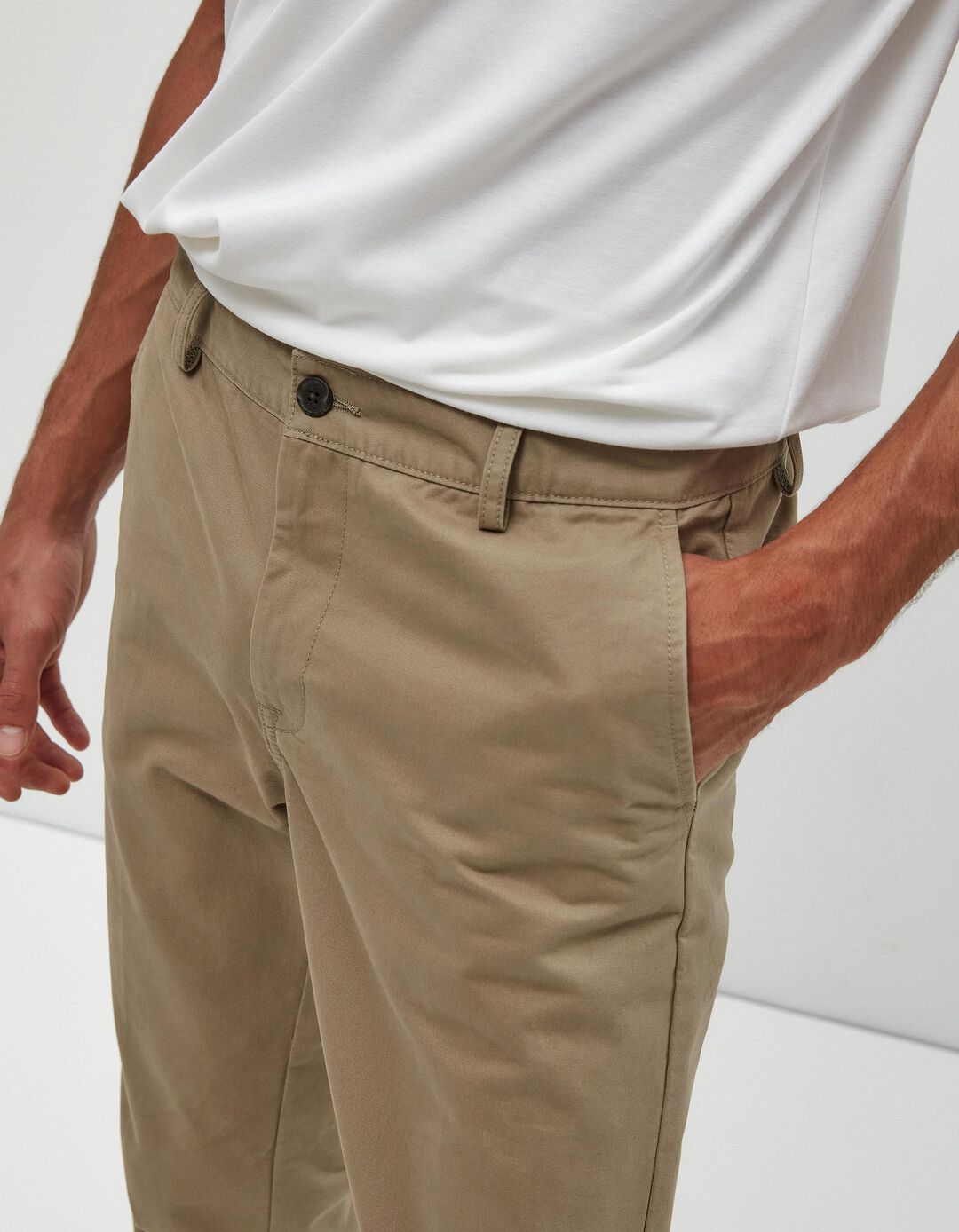 Cal&ccedil;as Chino Premium 'Slim fit', Homem, Bege Escuro