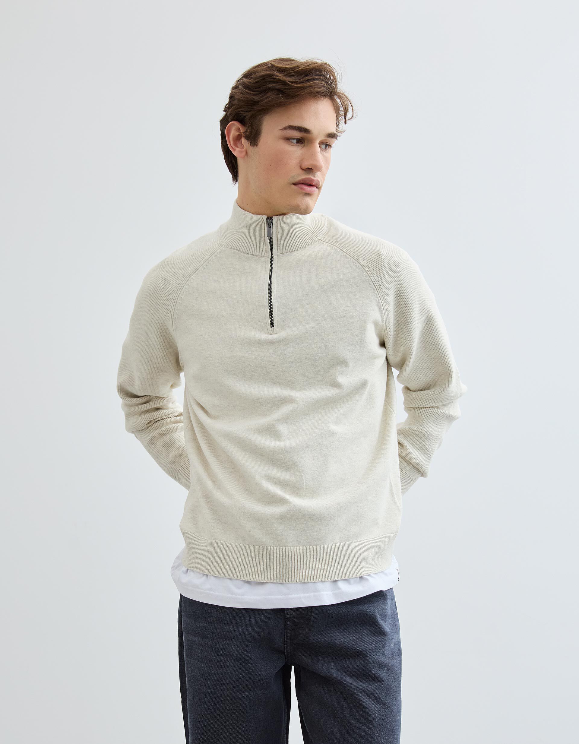 Comprar Online Camisola de Malha, Homem, Bege Claro