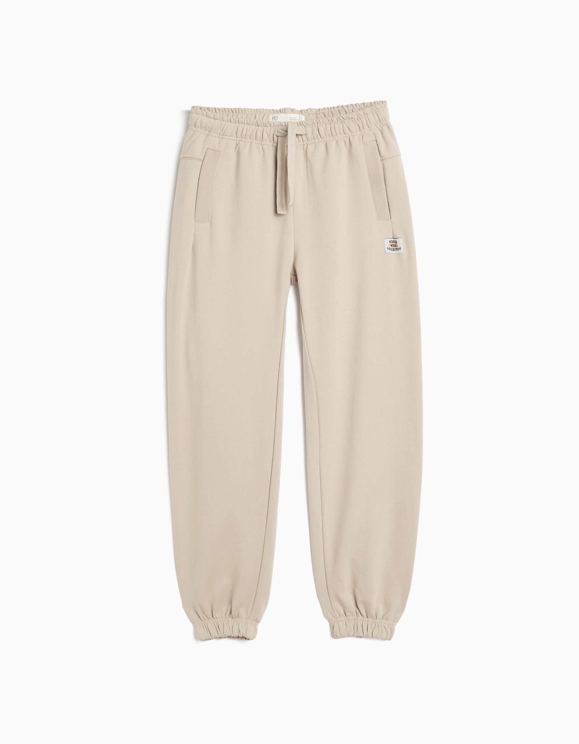 Comprar Online Cal&ccedil;as Jogger De Felpa, Menino, Bege