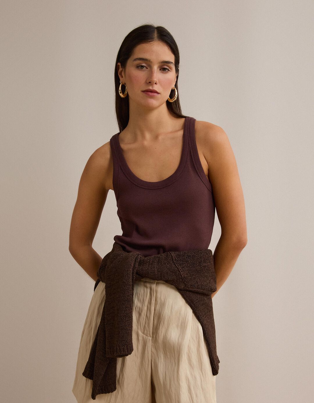 Tank Top, Mulher, Vermelho Escuro