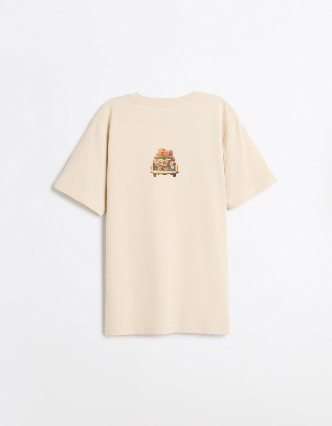 T-shirt Jersey Estampada, Homem, Bege Claro