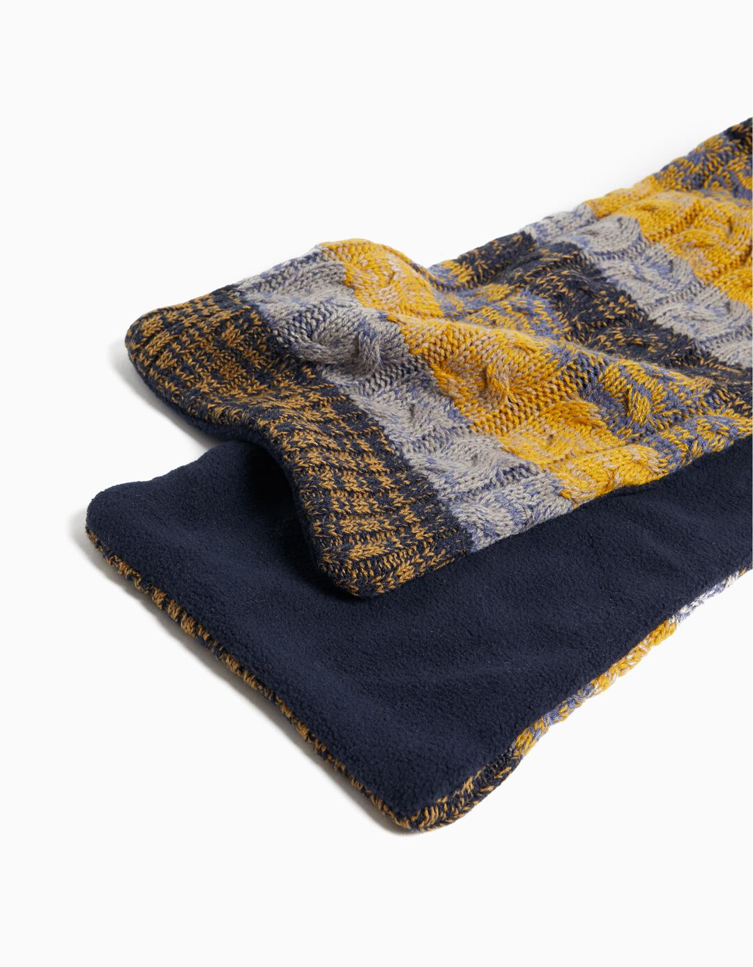 Braided Knit Scarf Combined Colors, Boy, Multiple colors