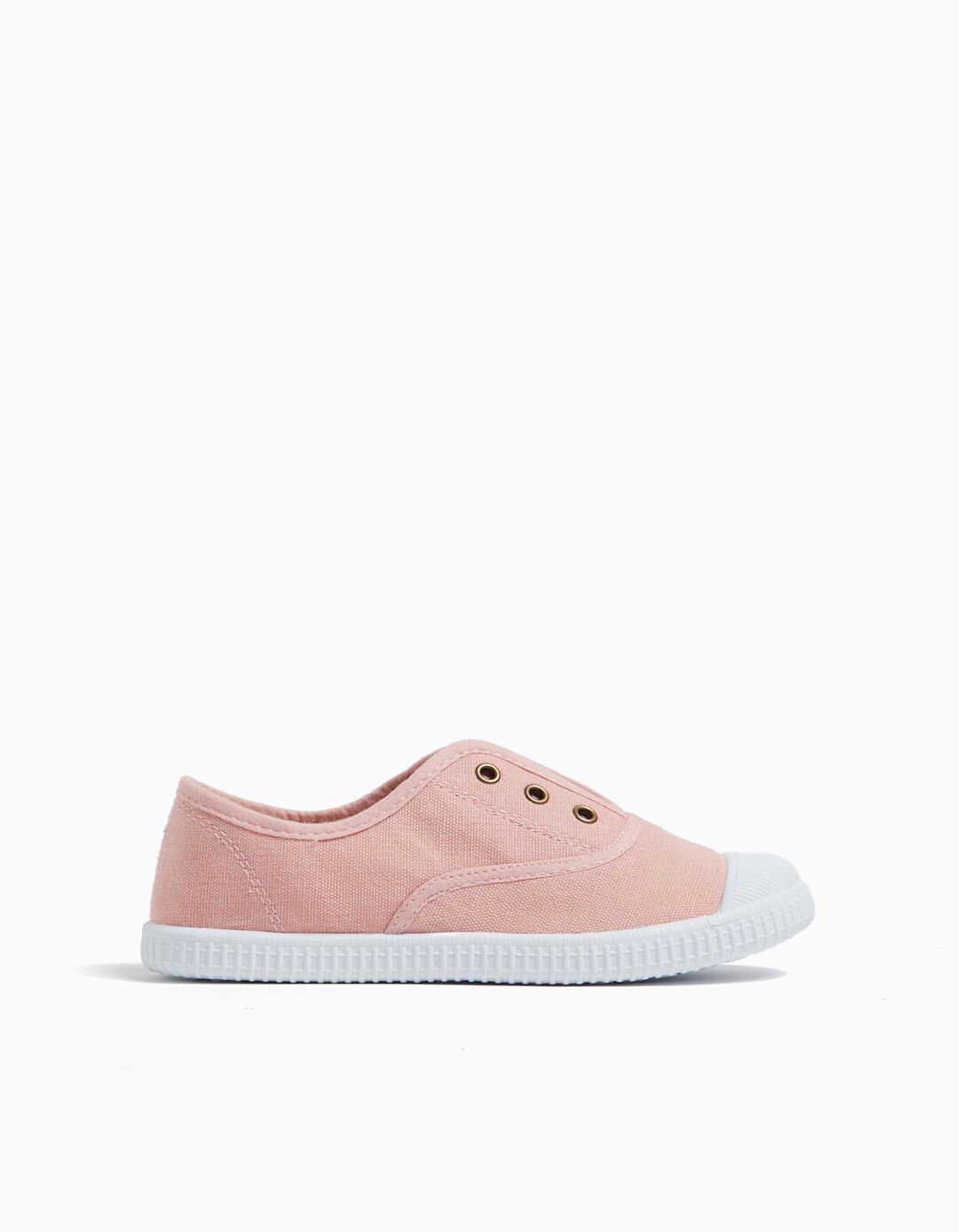 Laceless Canvas Sneakers, Girl, Light Pink