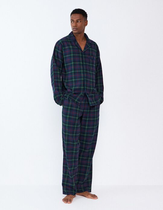 Comprar Online Pijama De Flanela, Homem, Azul Escuro