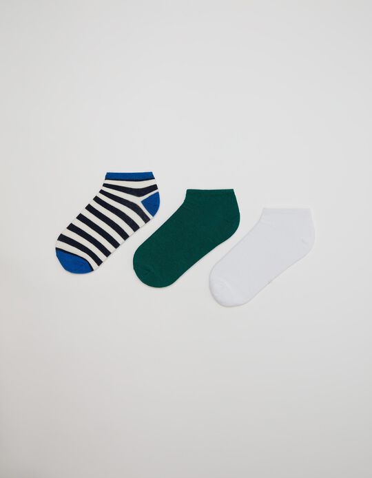 Pack of 3 Pairs Trainer Socks, Men, Multicolour