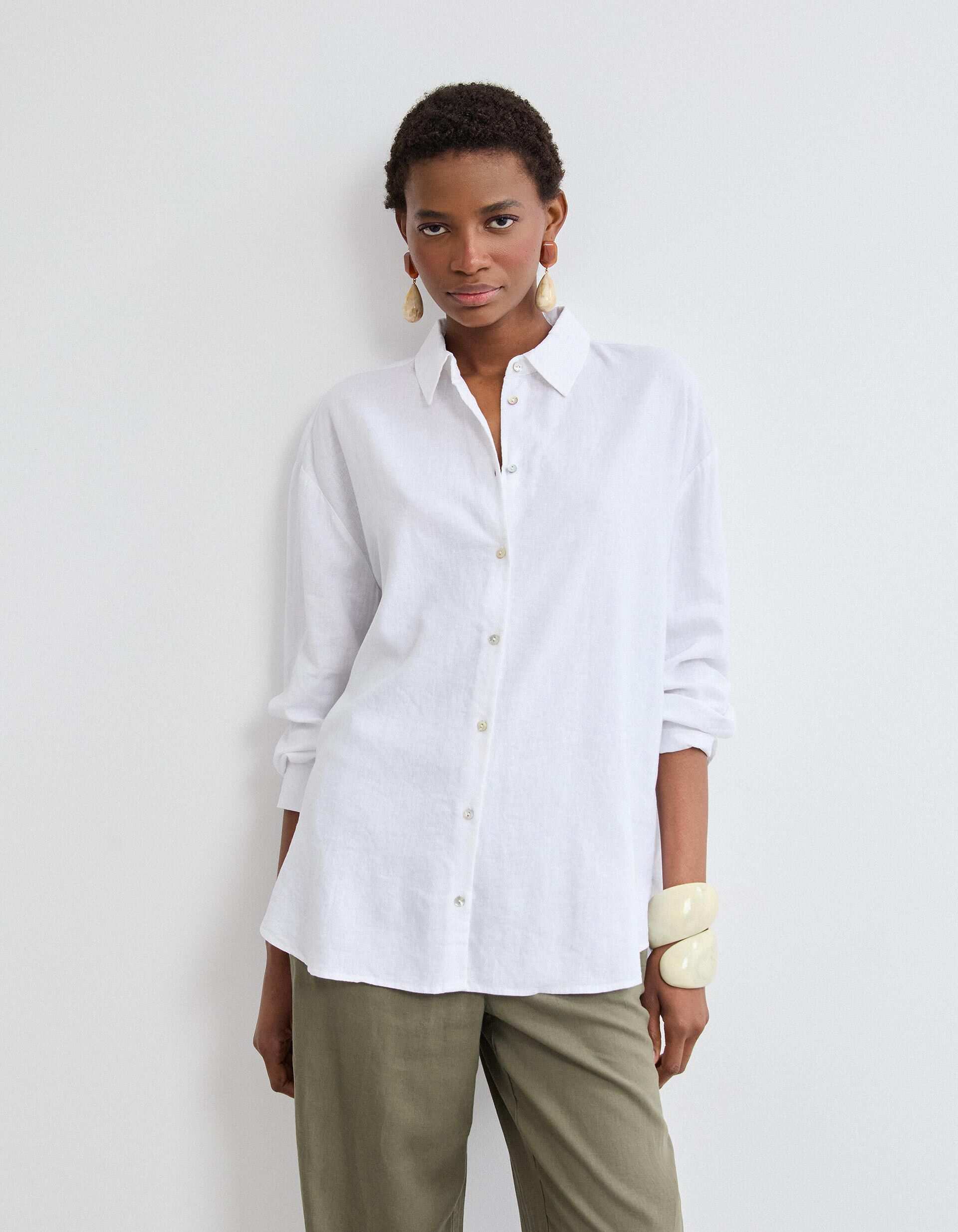 Comprar Online Camisa com Linho, Mulher, Branco