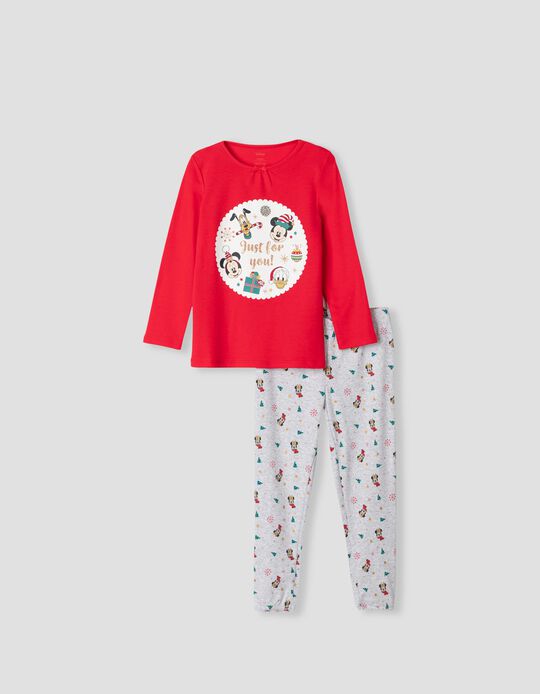 Pijama da Disney, Menina, Vermelho/ Cinza