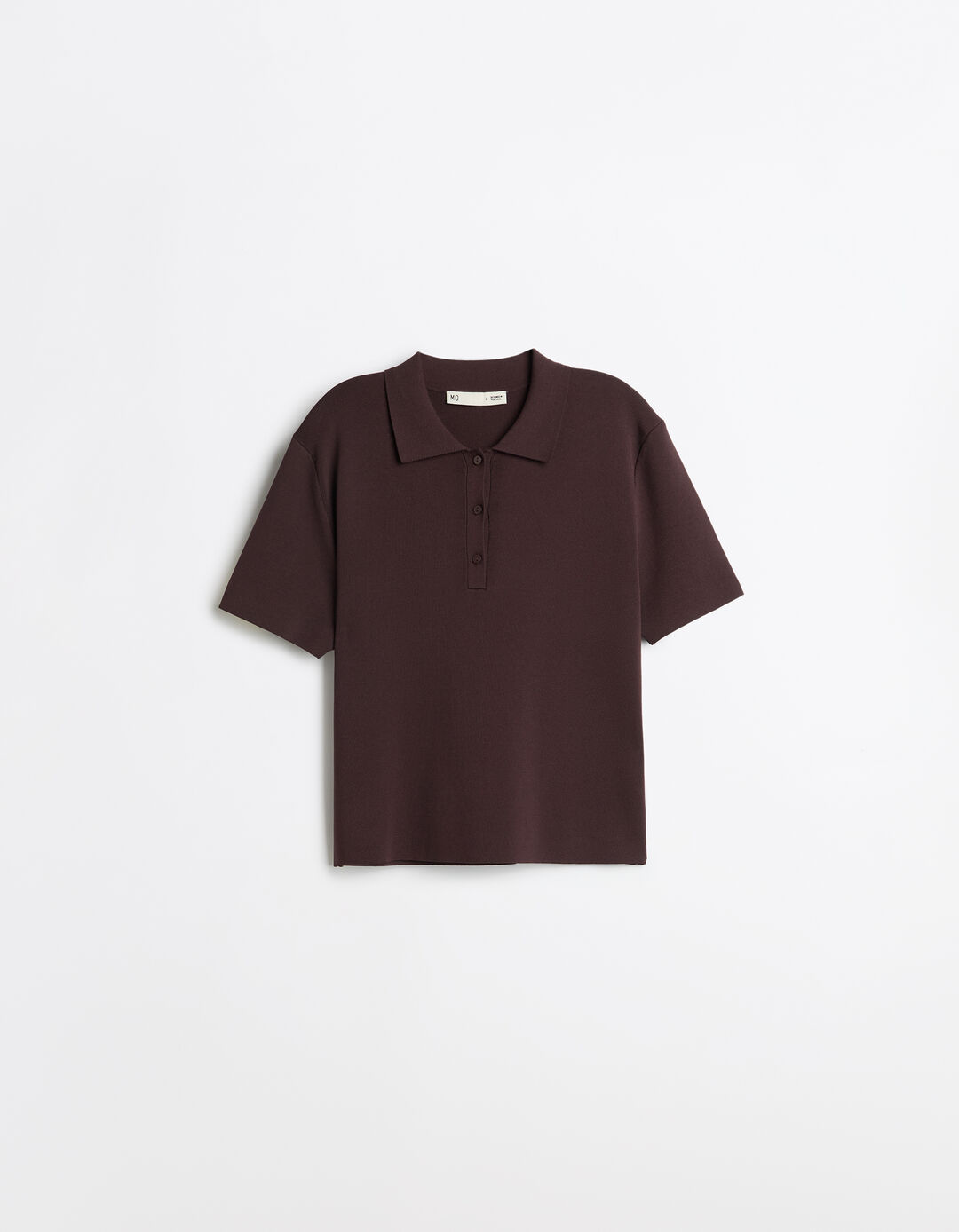 Camisola Polo Manga Curta, Mulher, Castanho Escuro