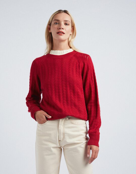 Knitted Jumper, Women, Red