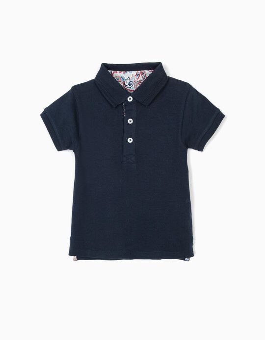 Polo para Beb&eacute; Menino 'B&S', Azul Escuro