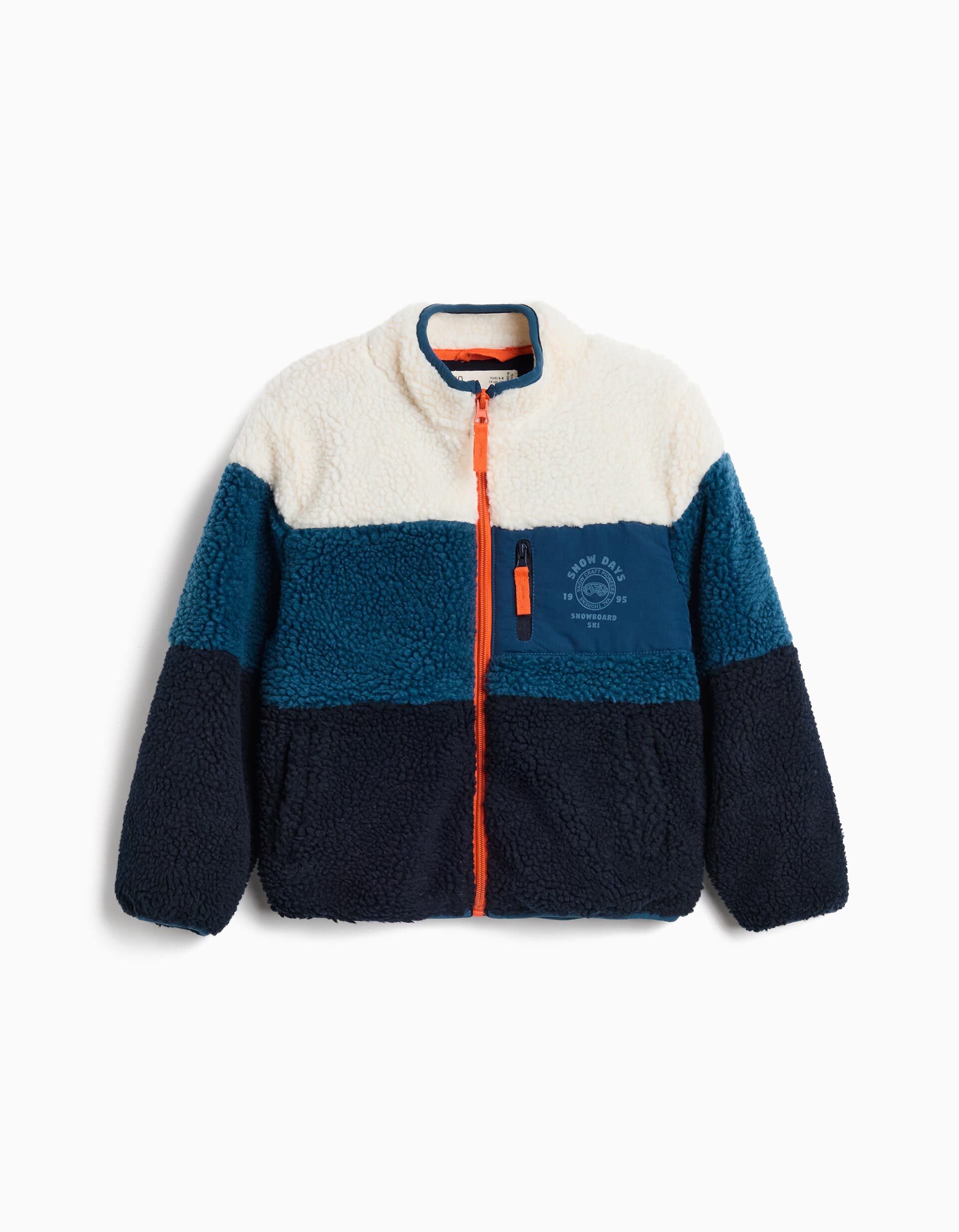 Comprar Online Casaco de Sherpa, Menino, Azul Escuro