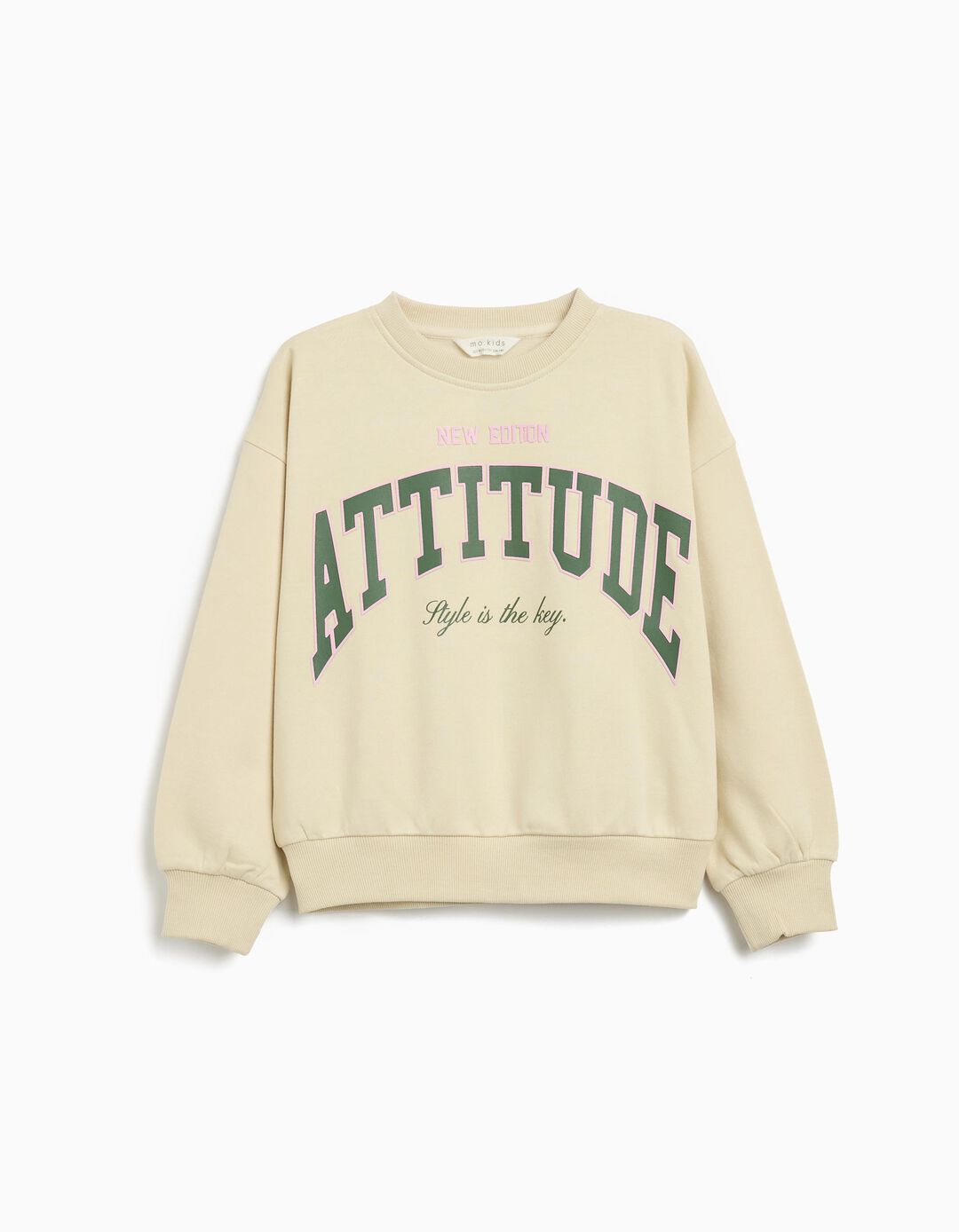 Sweatshirt de Felpa, Menina, Bege Claro