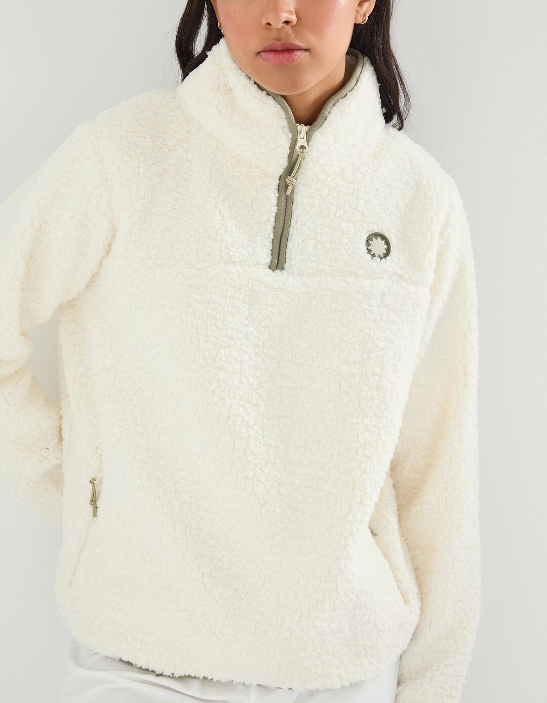 Sweatshirt Sherpa, Mulher, Bege Claro 