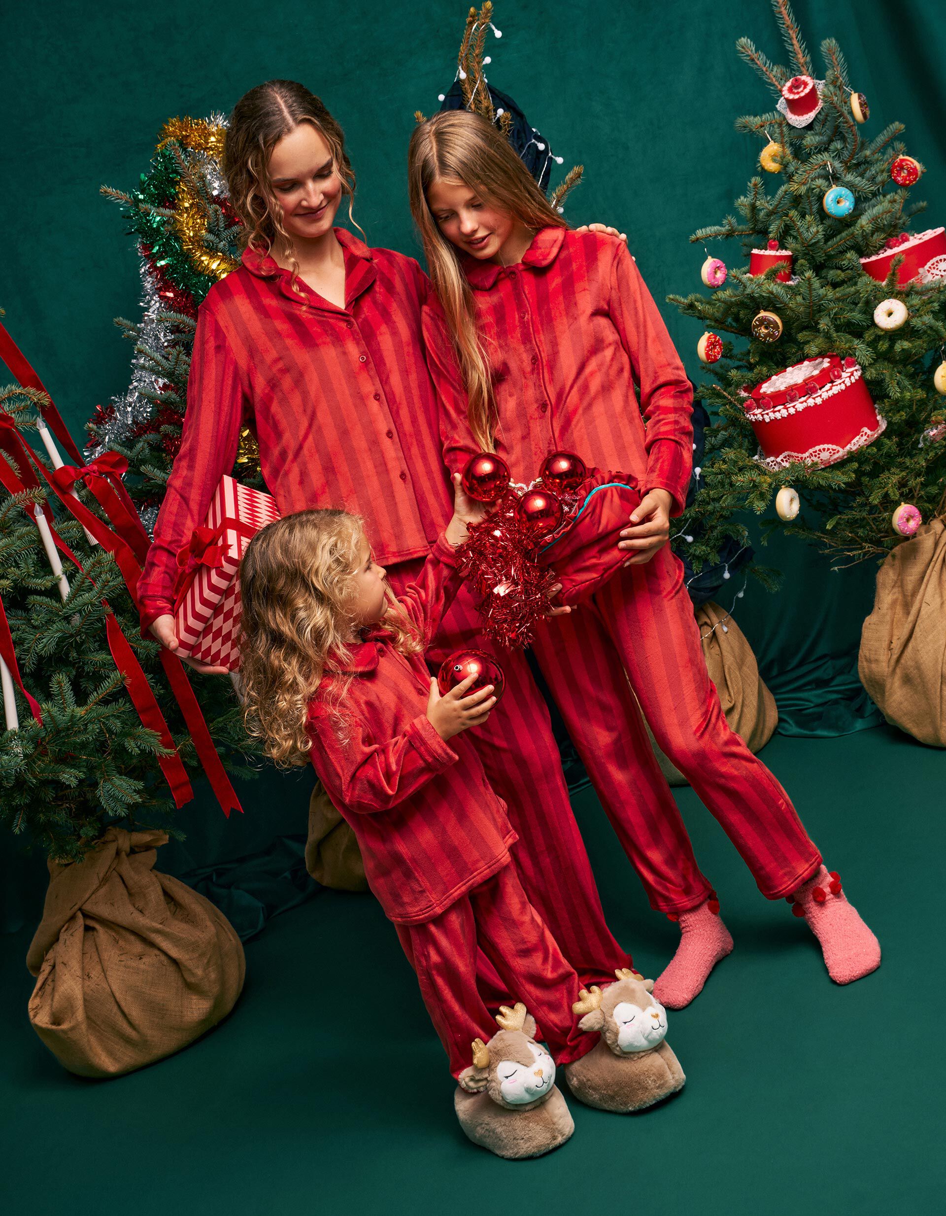 Comprar Online Pijama De Natal Aveludado, Mulher, Vermelho Escuro