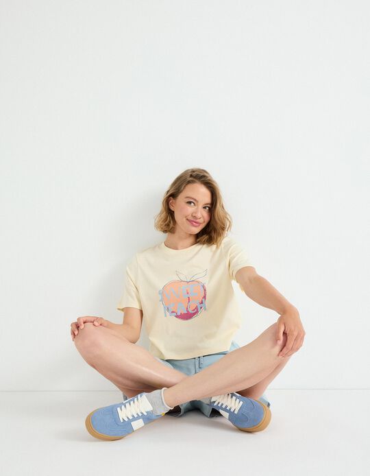 Comprar Online T-shirt Print, Mulher, Amarelo Claro