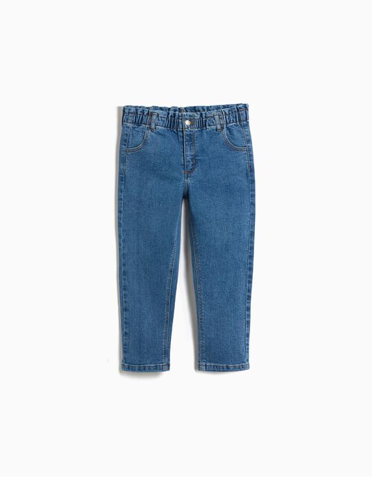 Comprar Online Calças de Ganga Paperbag, Menina, Azul 