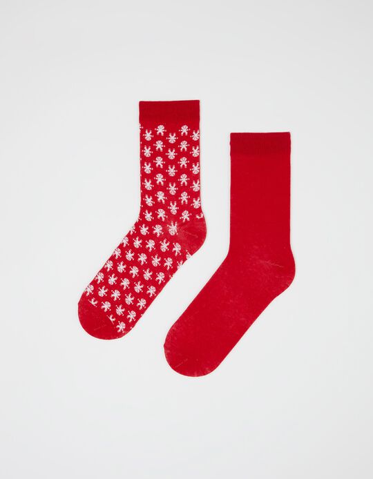 2 Pairs of 'Christmas' Socks Pack, Men, Red