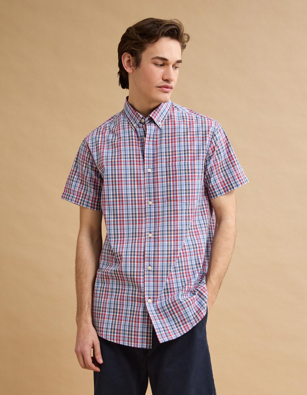 Camisa Manga Curta, Homem, Vermelho