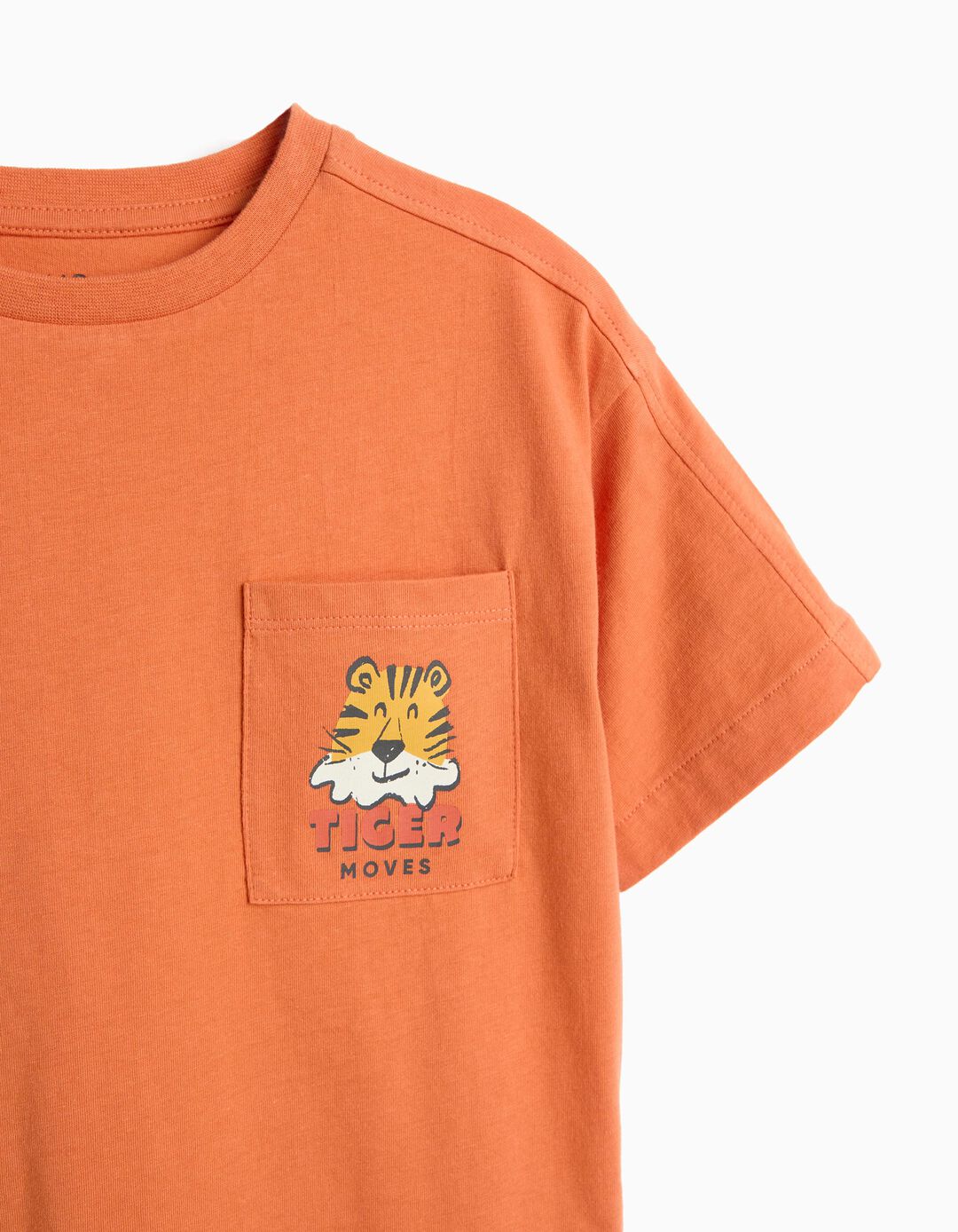 T-shirt Estampada, Menino, Laranja Escuro