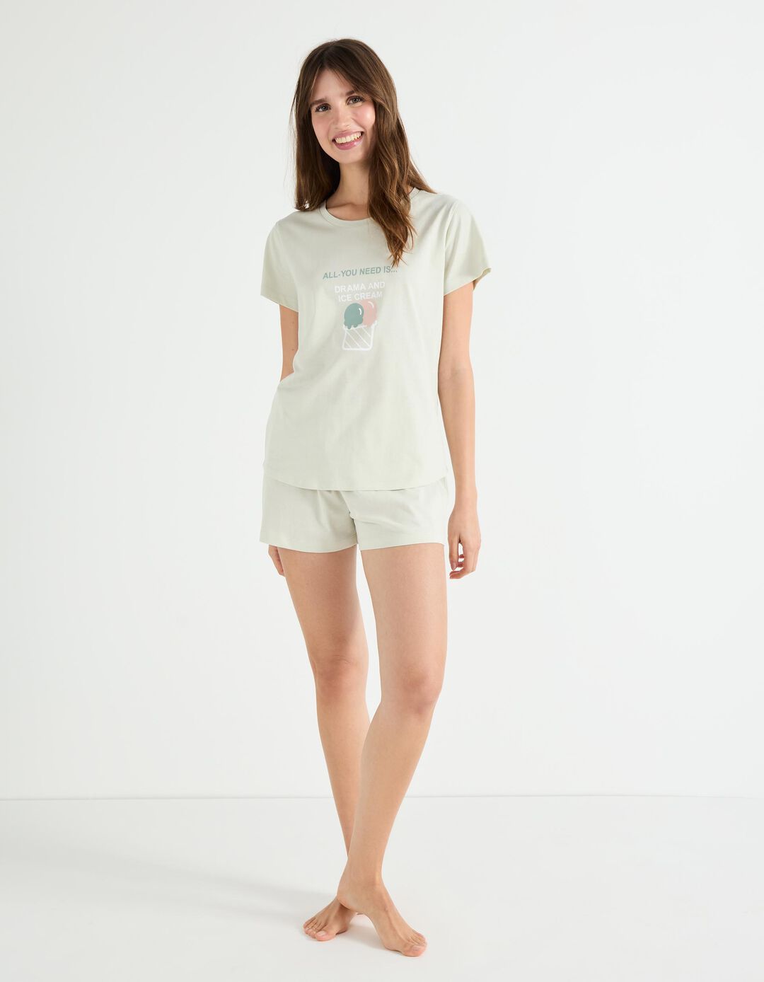 Pijama Jersey, Mulher, Verde Claro