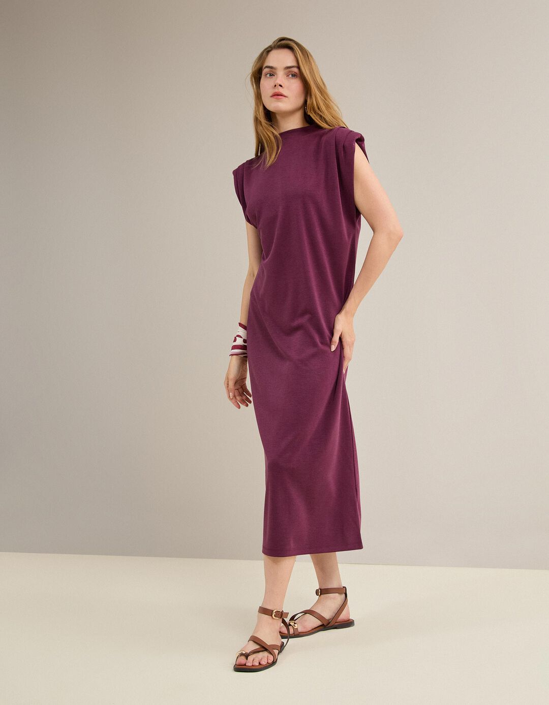 Vestido Comprido, Mulher, Vermelho Escuro