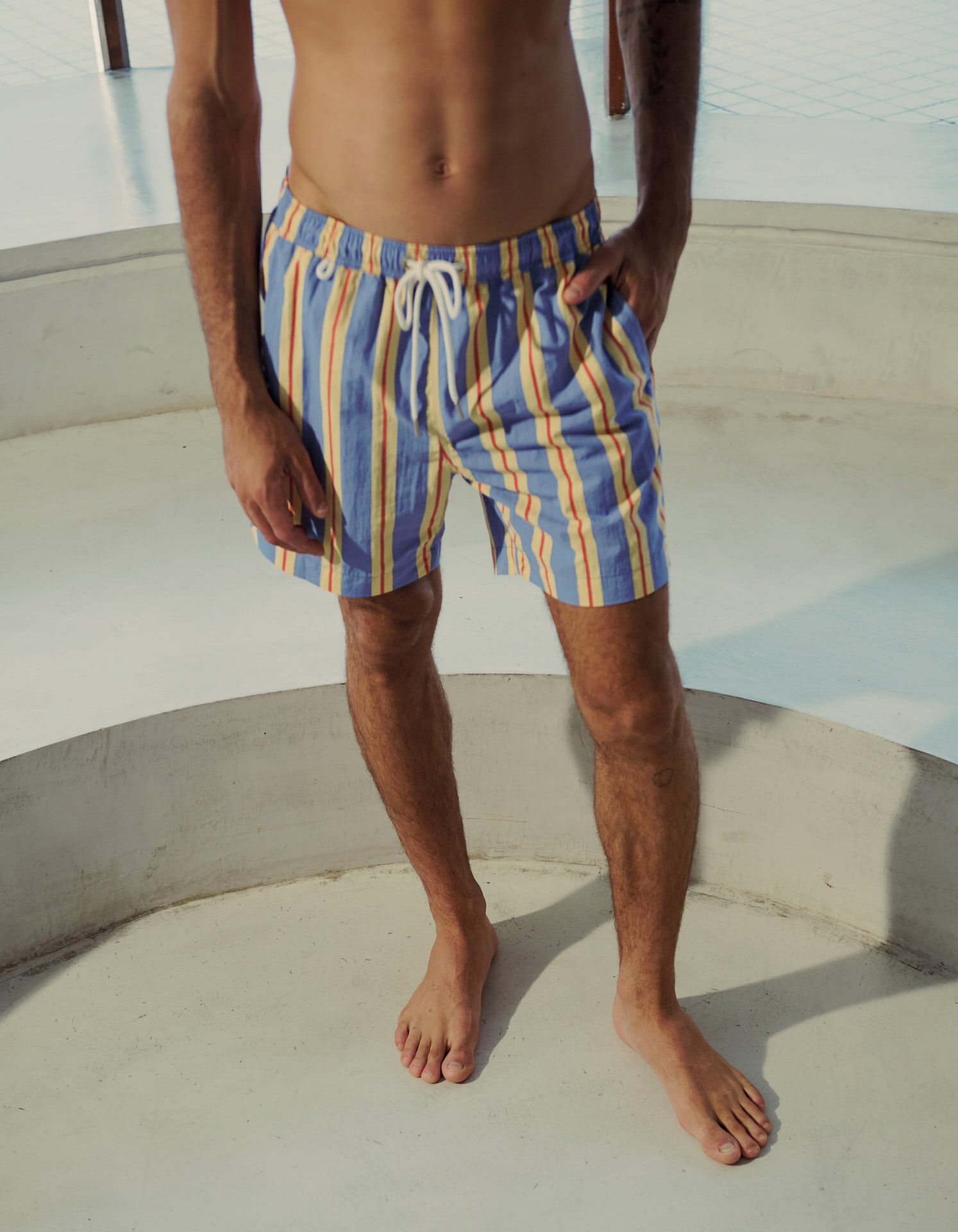 Comprar Online Cal&ccedil;&otilde;es de Banho Riscas, Homem, Azul Claro
