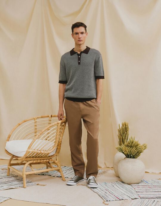 Comprar Online Cal&ccedil;as de Linho, Homem, Castanho Claro