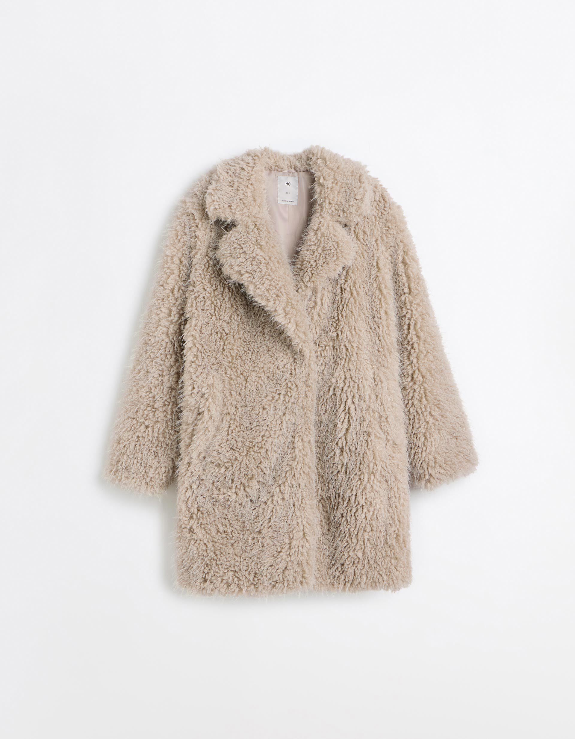 Comprar Online Casaco Efeito Pelo, Mulher, Bege