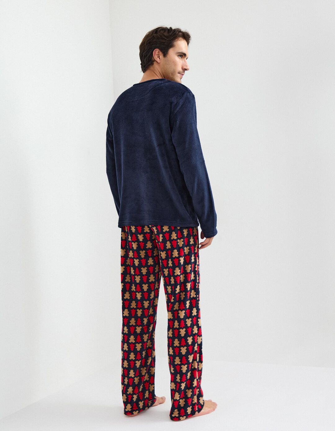 Pijama Polar de Natal, Homem, Azul Escuro
