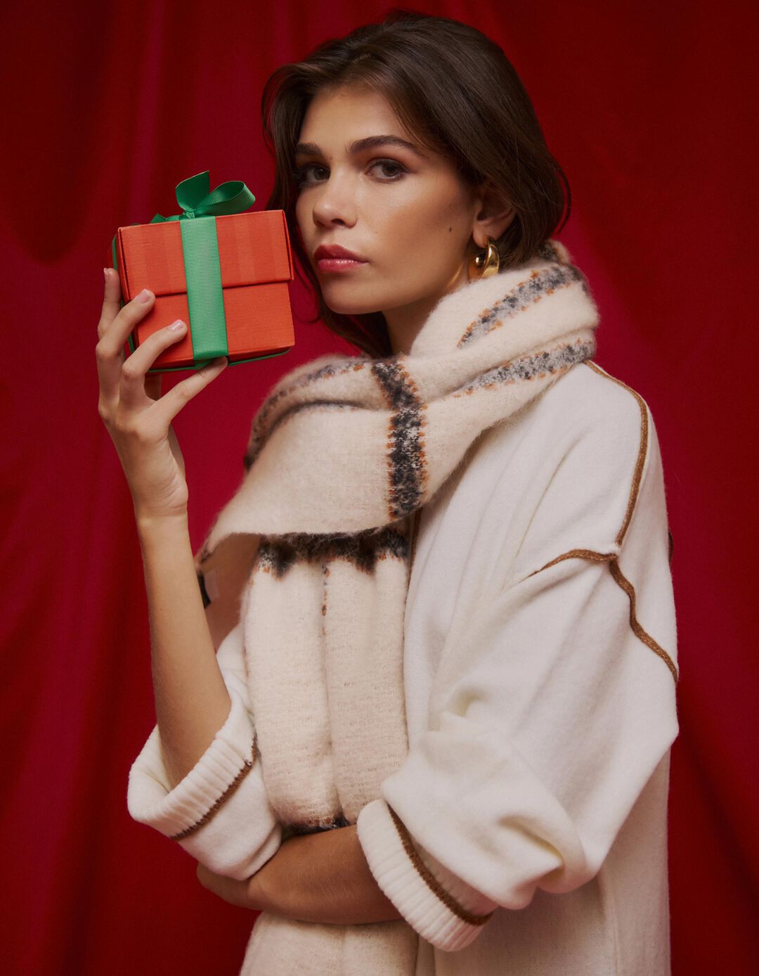 Cachecol, Mulher, Branco