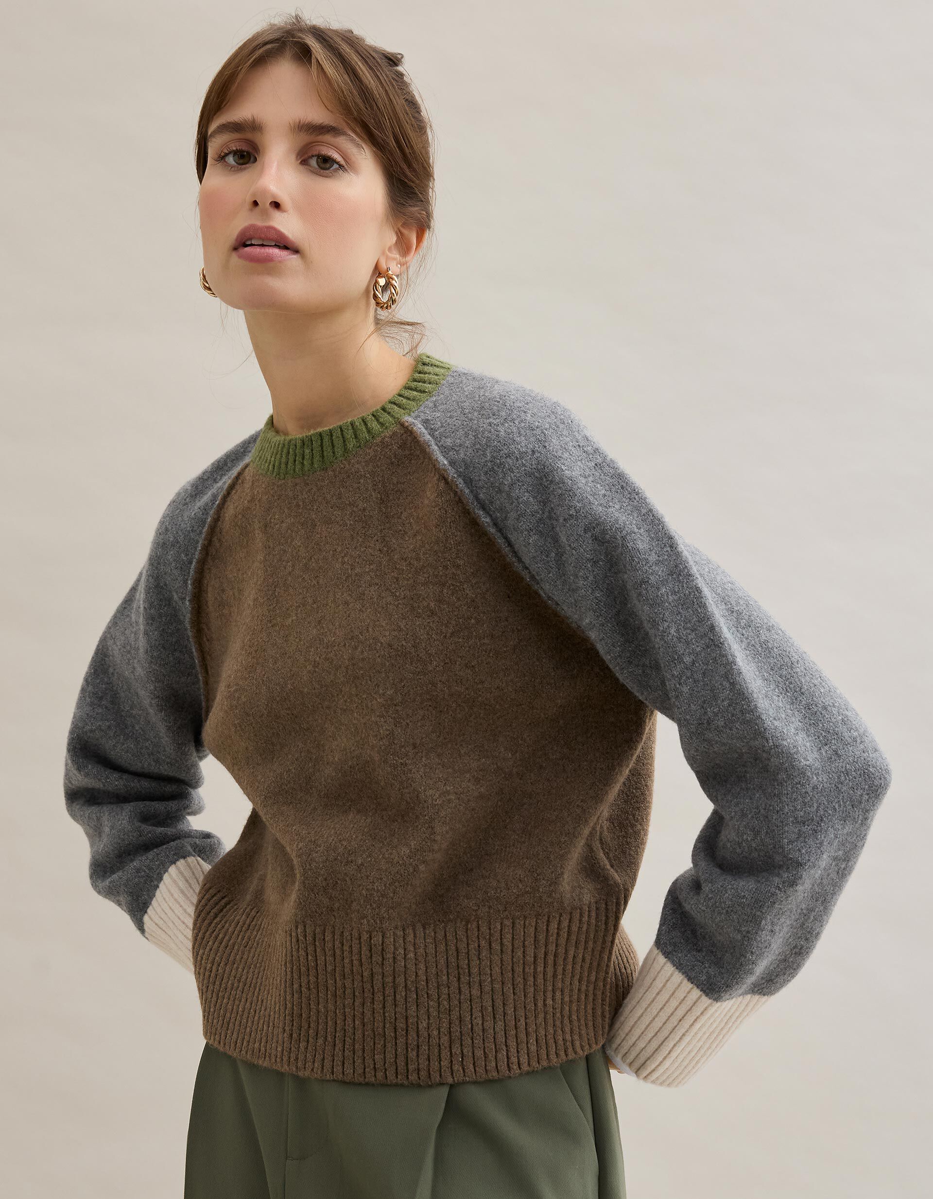 Comprar Online Camisola com L&atilde;, Mulher, Castanho