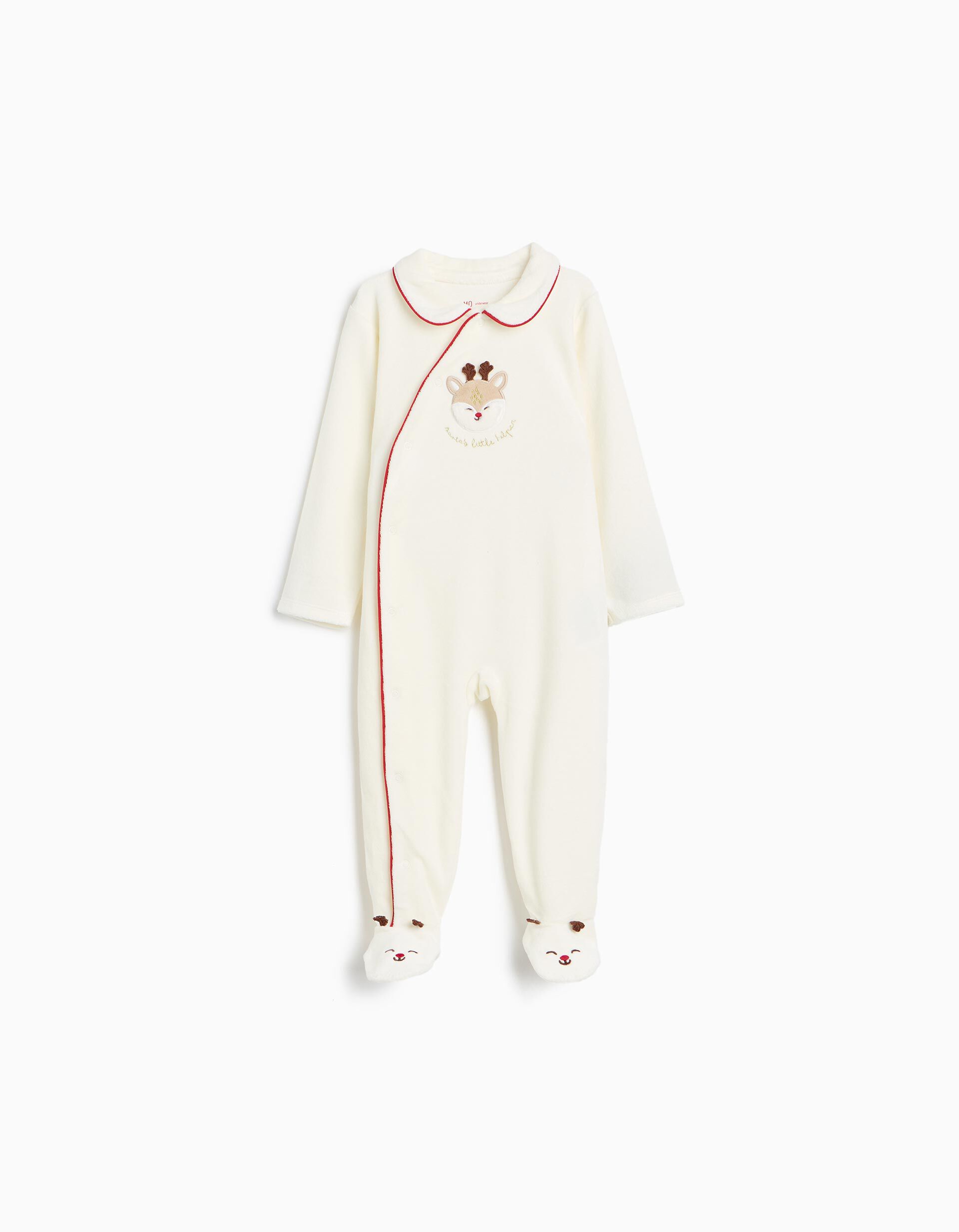 Comprar Online Babygrow De Veludo Natal, Menina, Cru