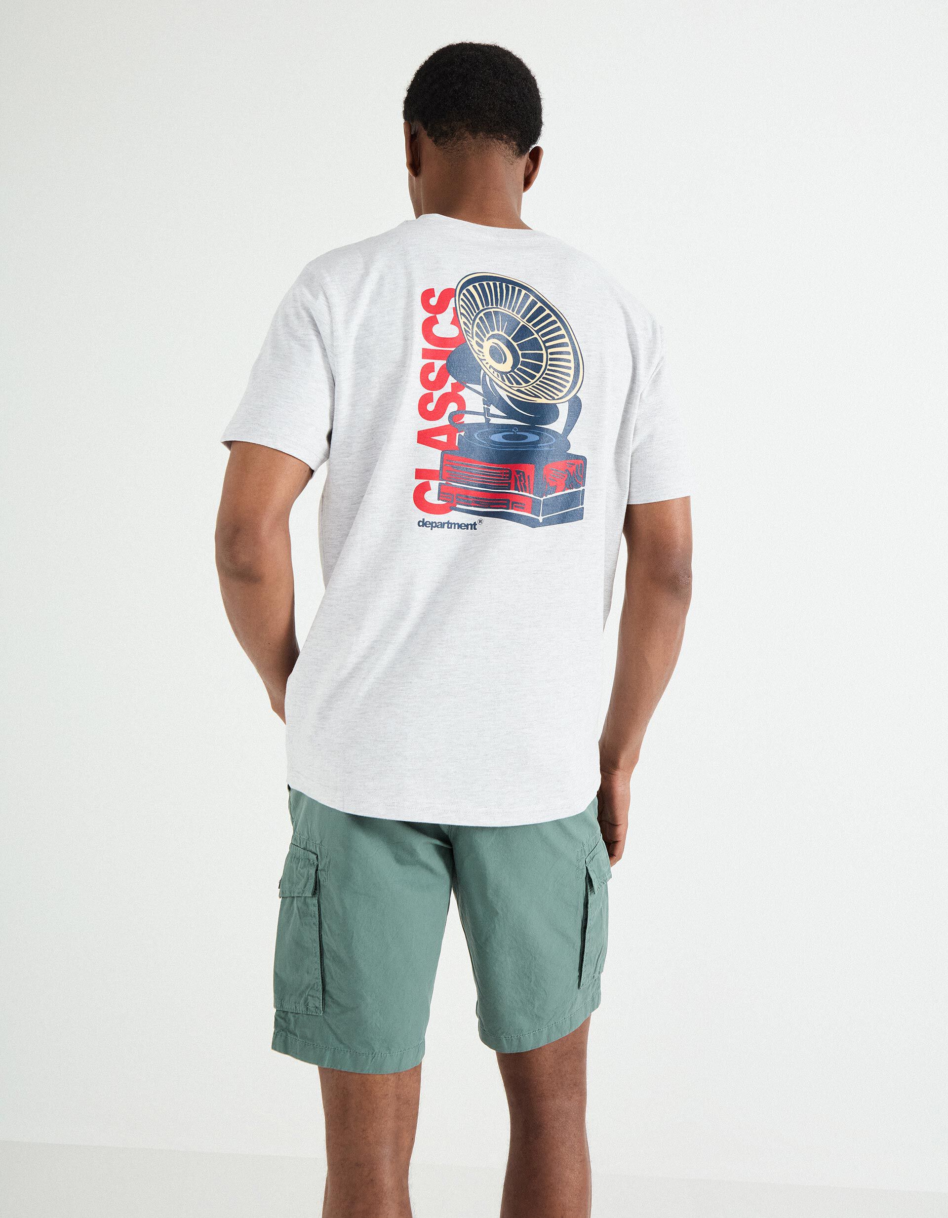 Comprar Online T-shirt Jersey Print, Homem, Cinzento Claro