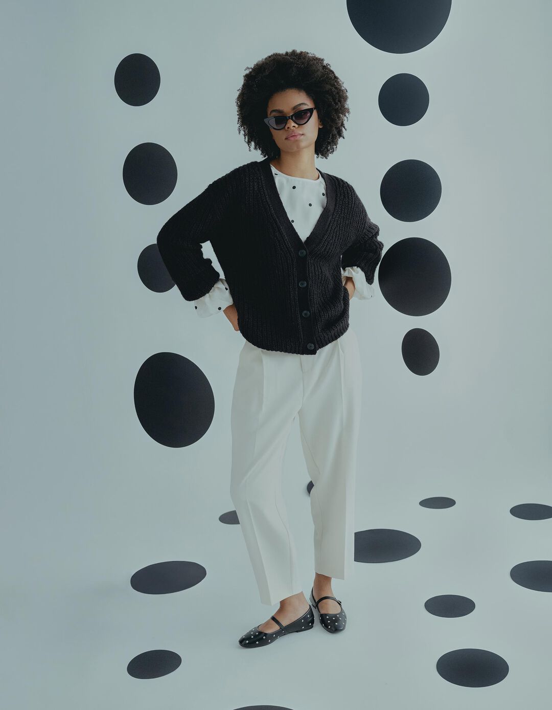 Casaco de Malha com Lã, Mulher, Preto